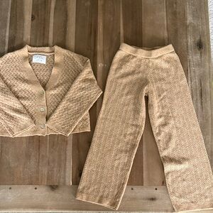 Zara girls knit pants and cardigan set